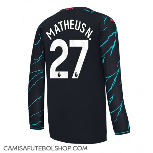 Camisa de time de futebol Manchester City Matheus Nunes #27 Replicas 3º Equipamento 2023-24 Manga Comprida